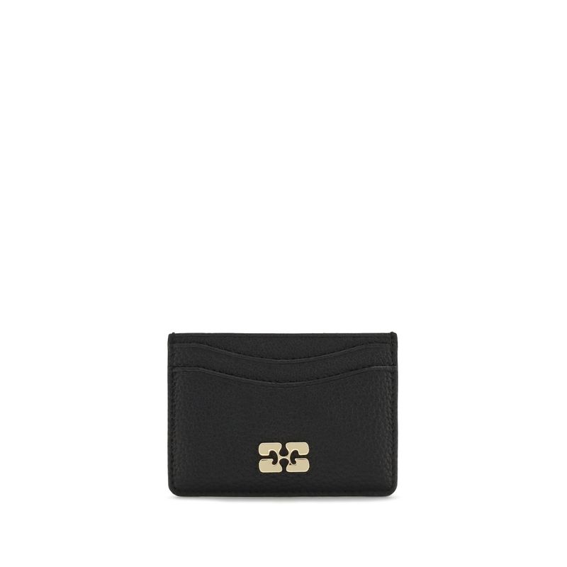 Ganni Women Grained Leather Card Holder